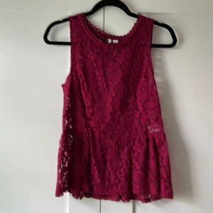 LC Lauren Conrad lace shell tank size XS